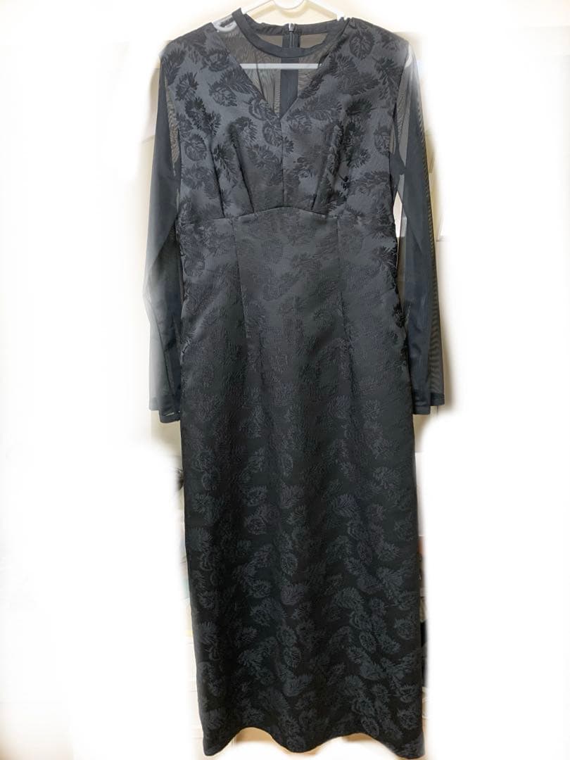 AIMER　チュールブラウス付きジャカードIラインドレス