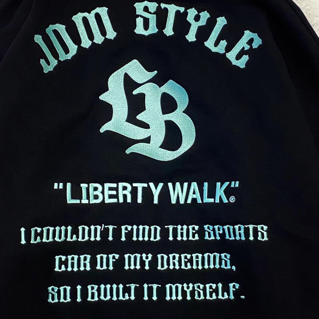 【新品・タグ付】LIBERTY WALK ビッグロゴ 刺繍 パーカー ブラック