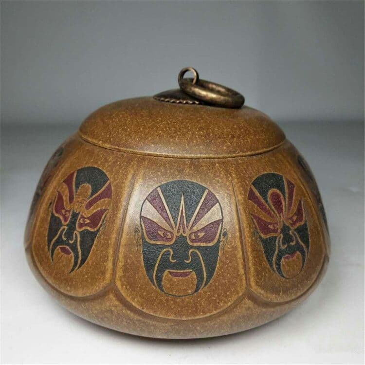 正統中国の元素の京劇の顔の大きいサイズの茶の缶