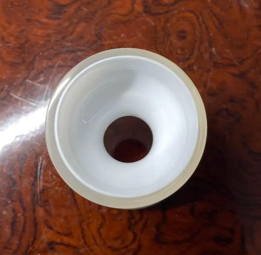 【茶道具】上野良樹造　ガラス蓋置　陶象造　花鳥画蓋置セット