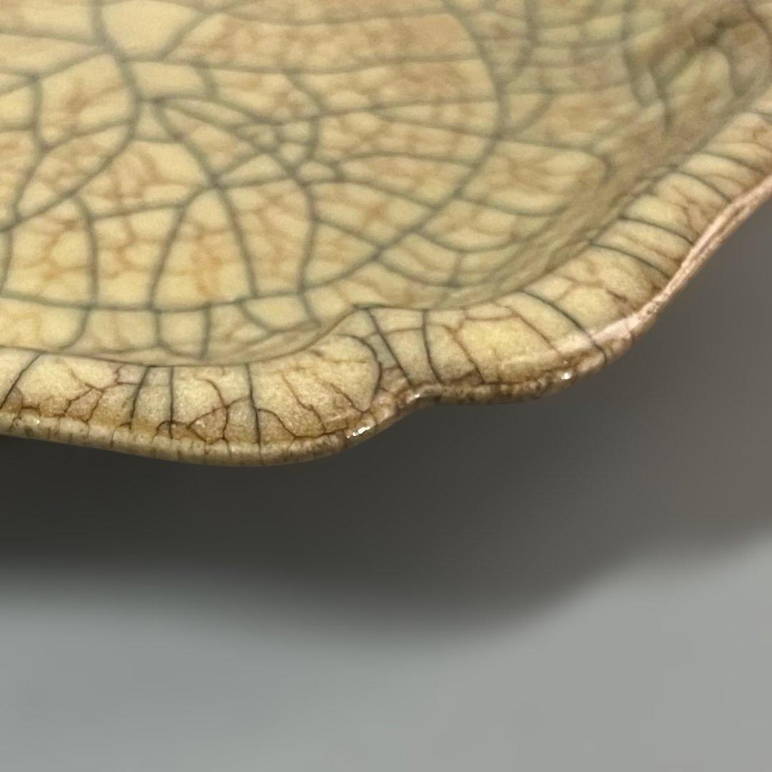 唐物 哥窯稜花盤 中国美術 古玩 SH22