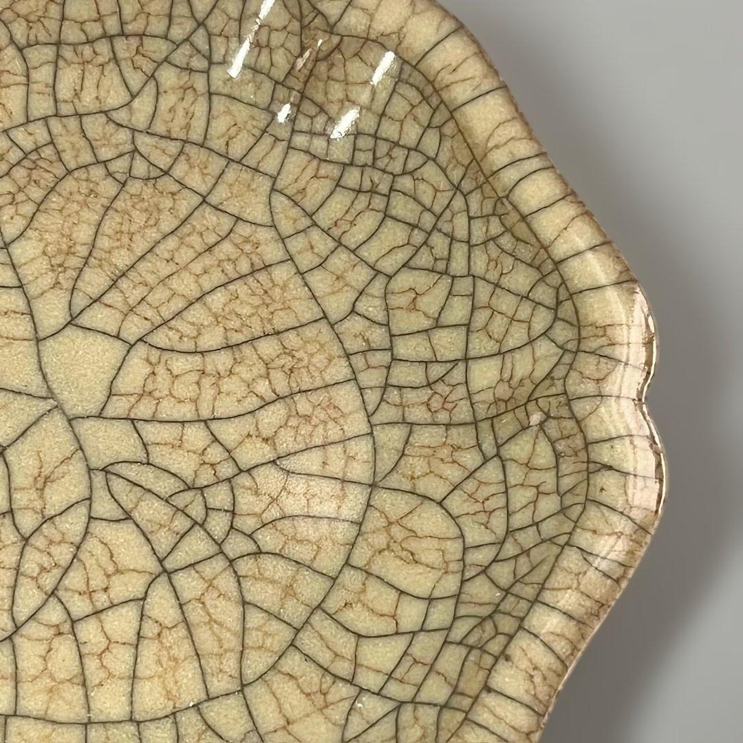 唐物 哥窯稜花盤 中国美術 古玩 SH22