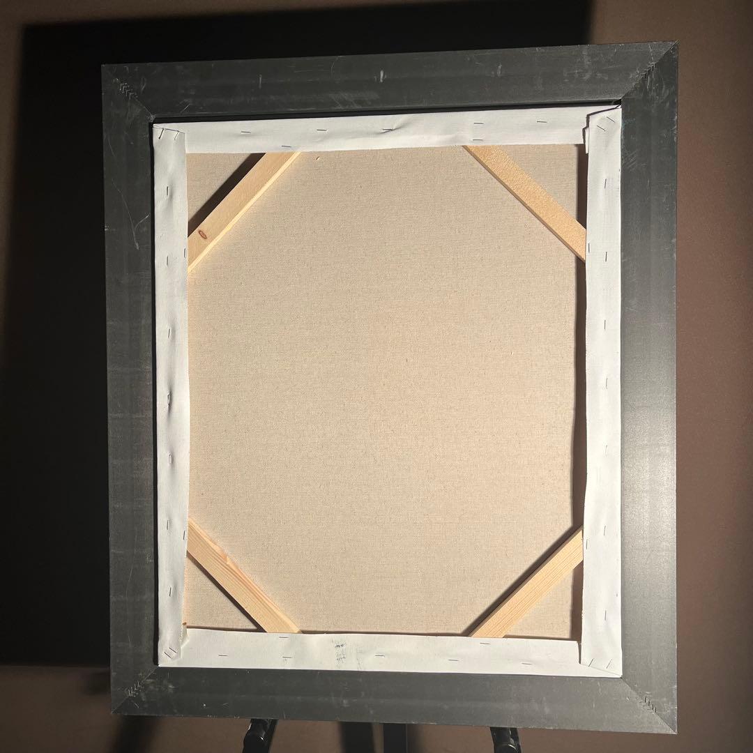 ★秀作★手書き油絵 ゴッホ 夜のカフェテラス 額付 絵画 インテリア 油彩画