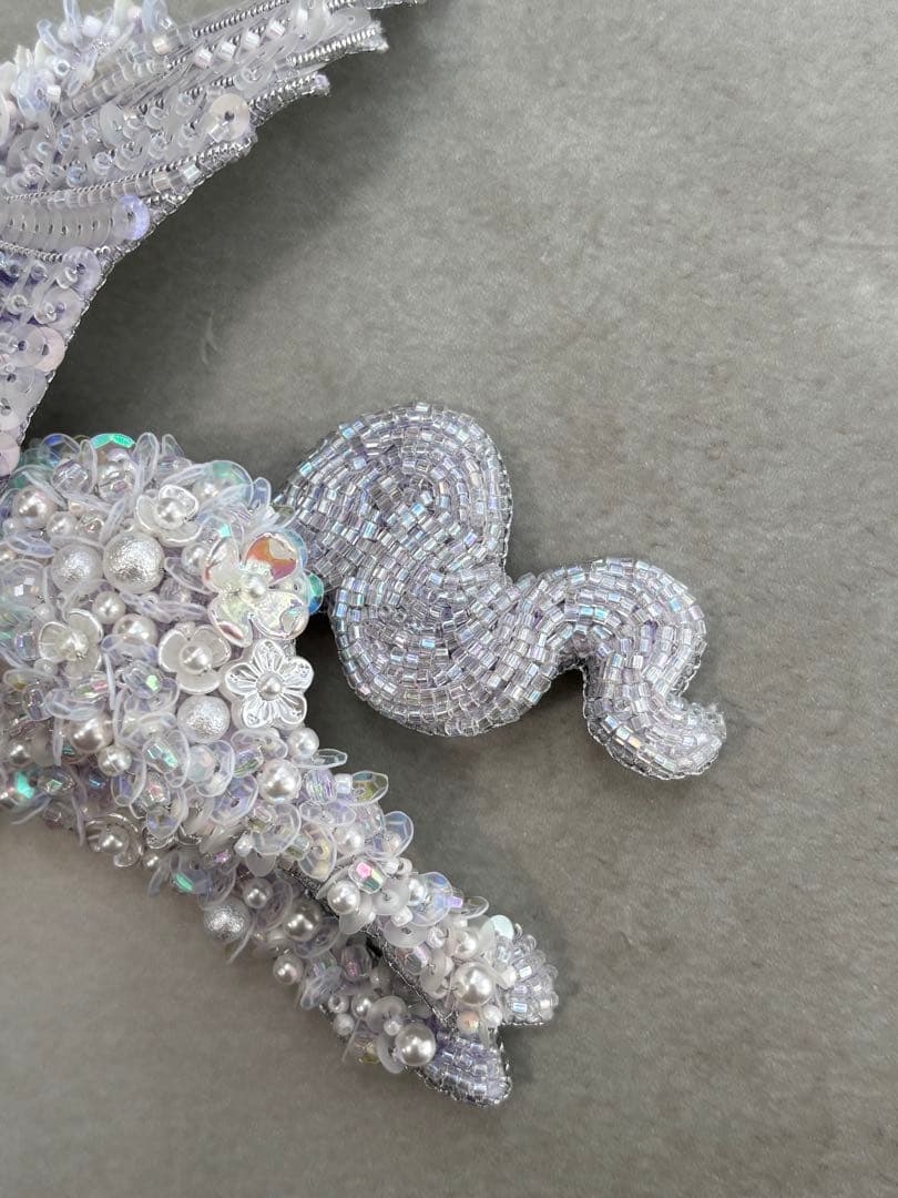 【ペガサス】ビーズ刺繍ブローチバッグチャーム