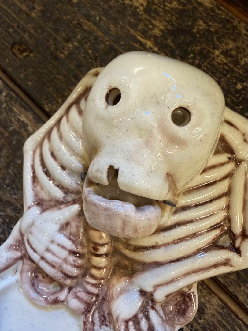 ヴィンテージ スカル 灰皿 オキュパイドジャパン 陶器製