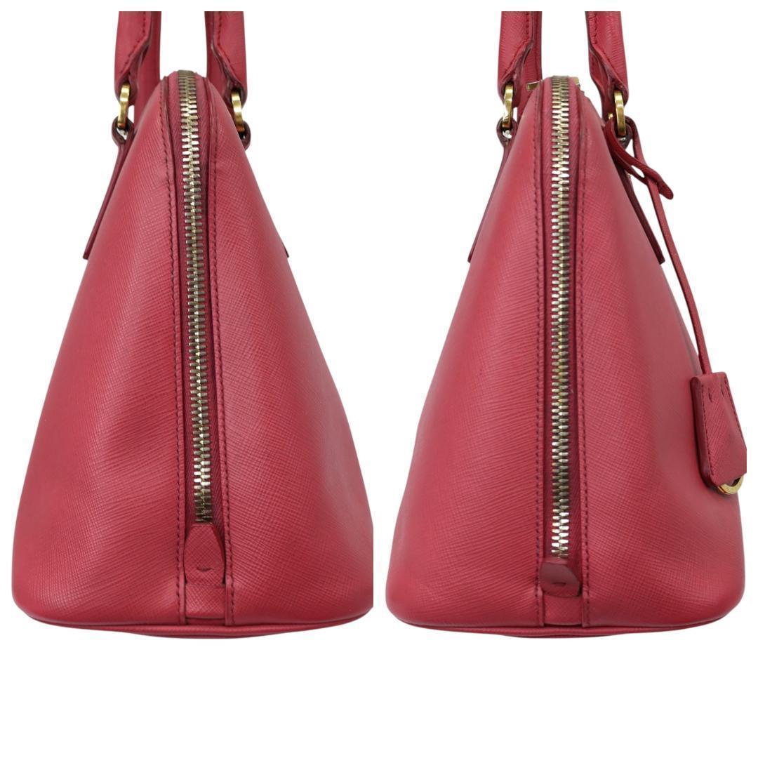美品 PRADA プラダ 2way ハンドバッグ サフィアーノ レザー ピンク