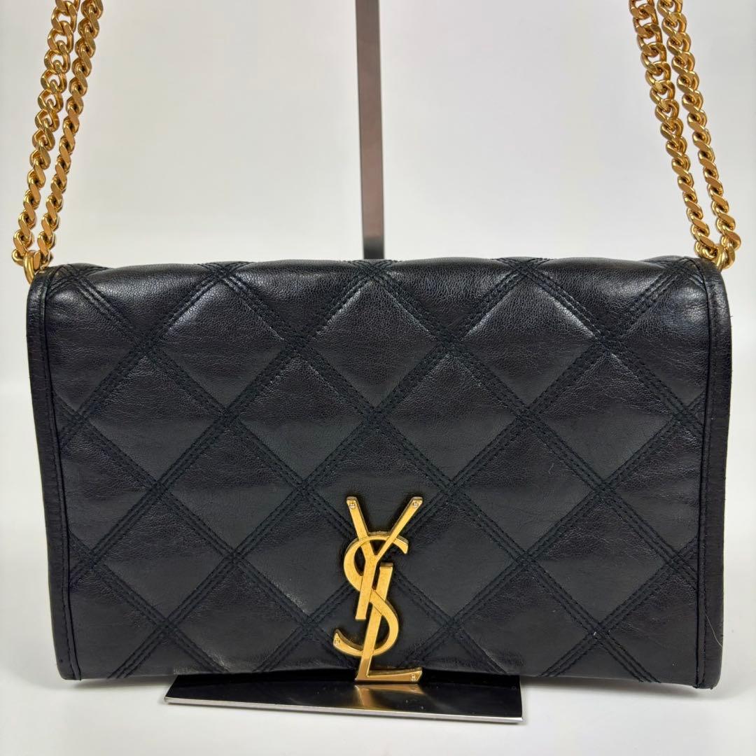 専用サンローラン　ベッキー キルティング　チェーン　バッグ　YSLロゴ金具