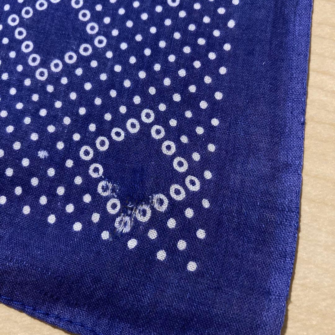 希少 40s 下鼻 ゾウ 両耳 ドット バンダナ FAST COLOR 大判