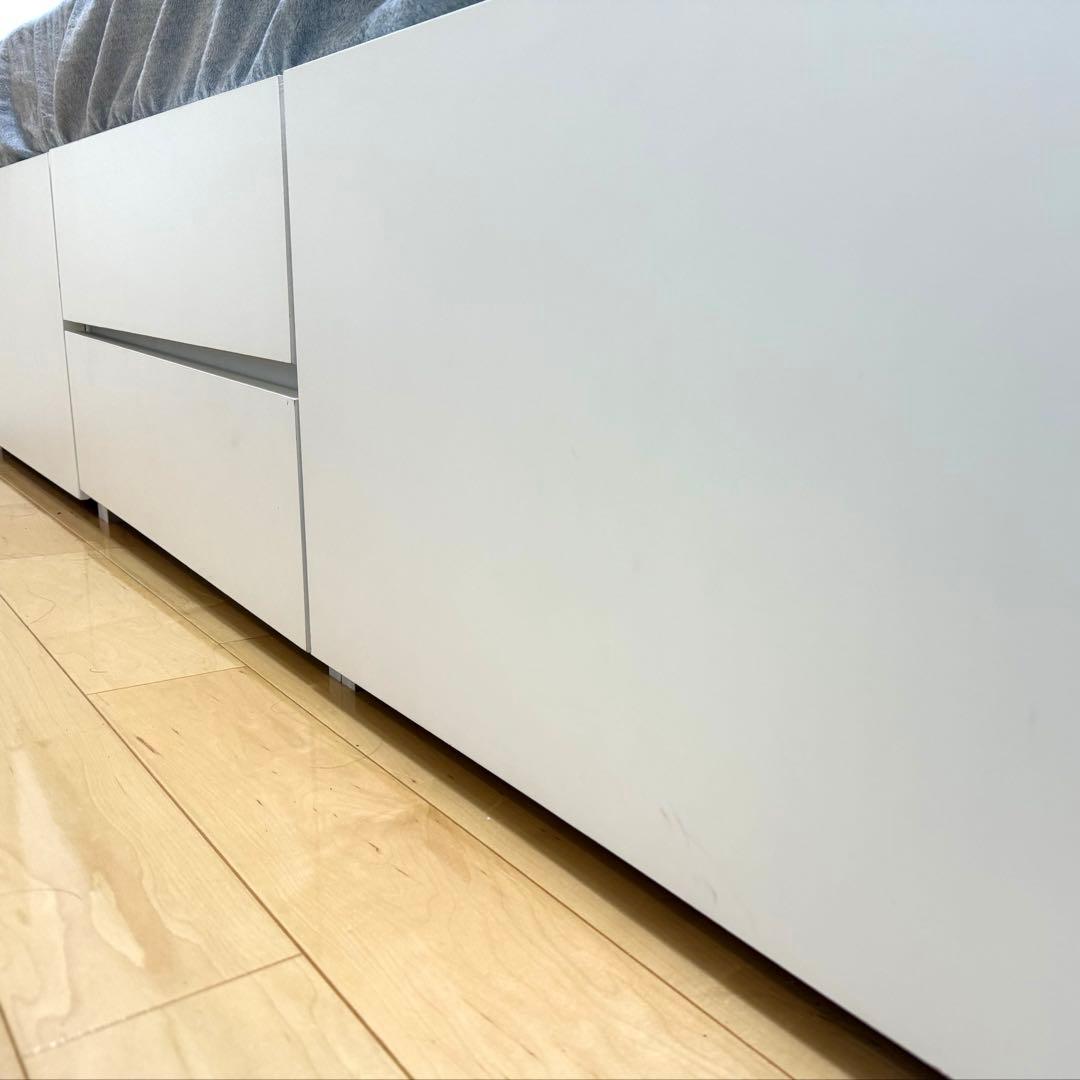 直接引取★ニトリ ジオチェスト／シングルベッドフレーム大容量収納付き／ホワイト