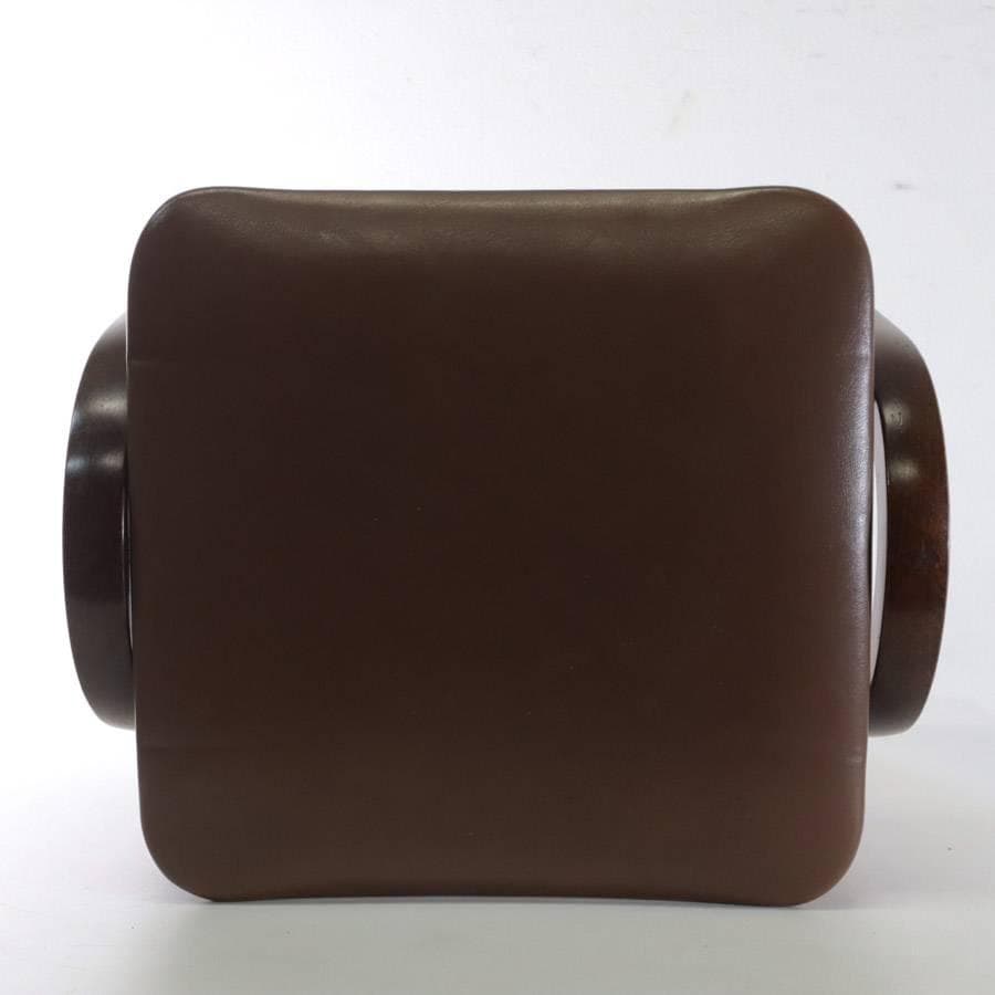 値下秋田木工 IDC大塚 No.202 剣持勇 スタッキングスツール 茶 PVC