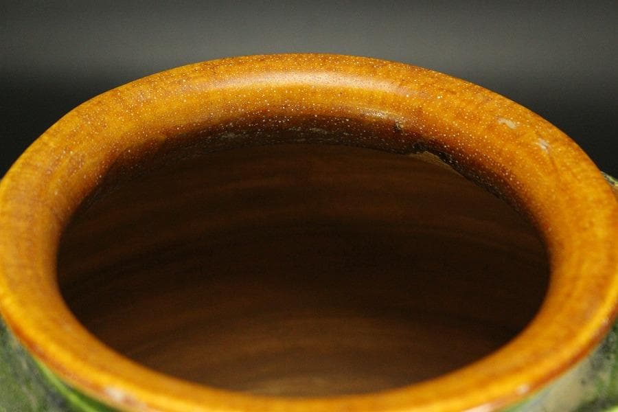 中国美術 唐三彩 丸壷 φ23.2cm(LC239)