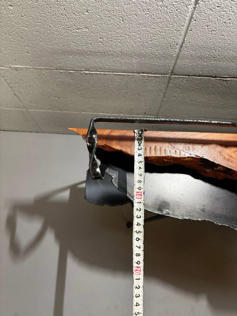 欅サイドテーブル　鉄家具　アイアンシェルフ　ナイトテーブルコーヒーテーブル