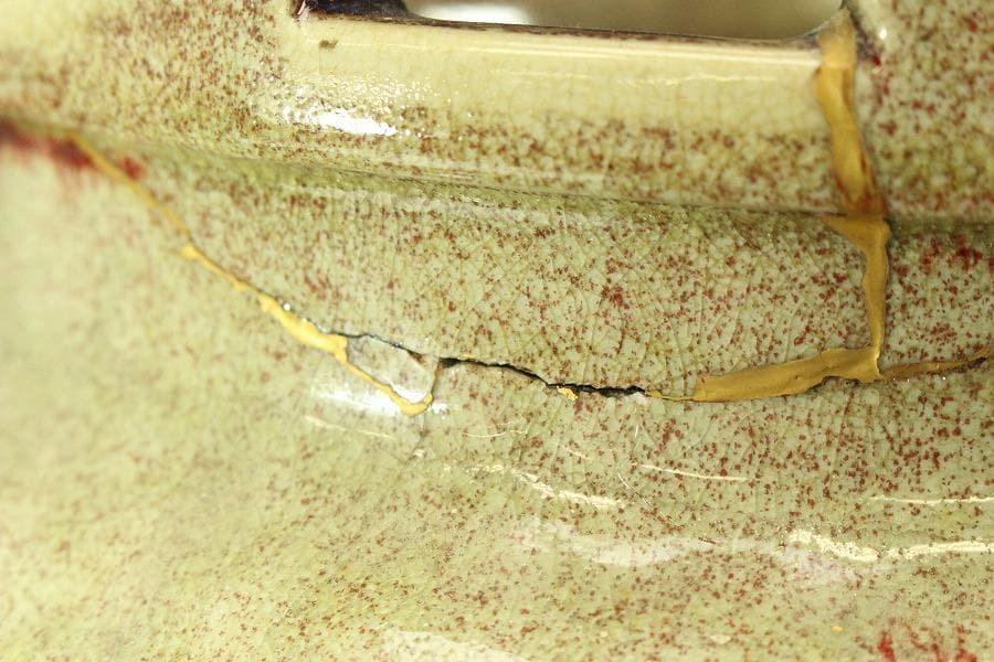 中国美術 窯変釉 時代 火鉢 瓶掛 φ30cm(LC403)