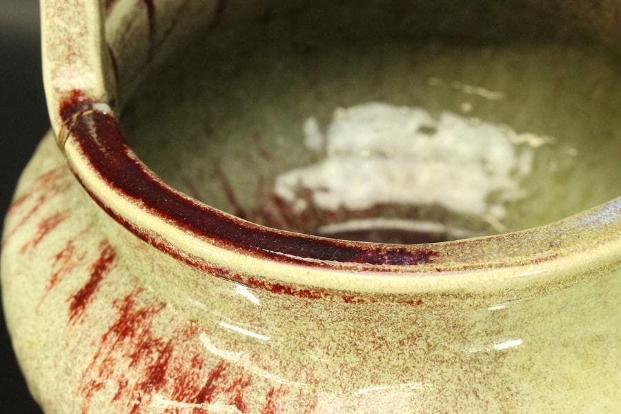 中国美術 窯変釉 時代 火鉢 瓶掛 φ30cm(LC403)