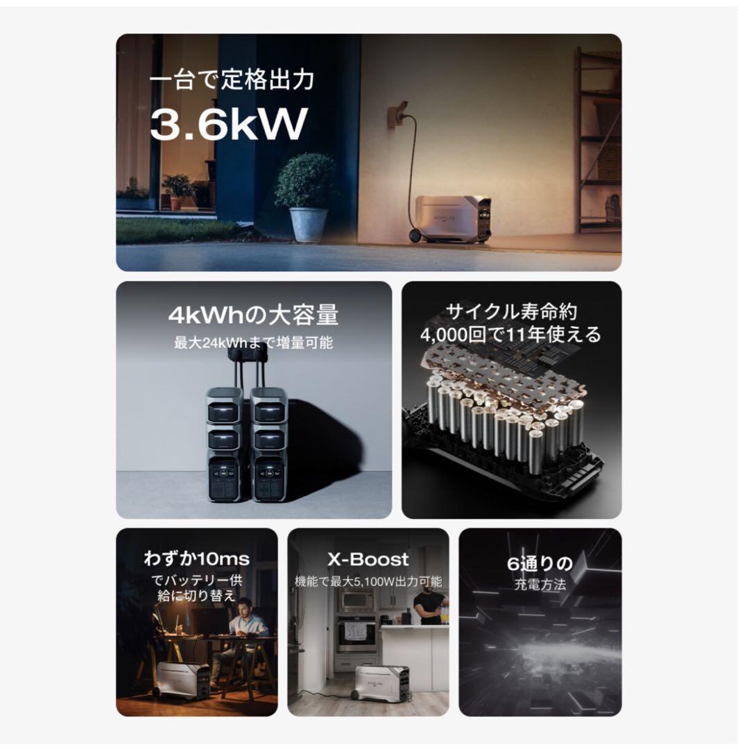 新品 EcoFlow エコフロー デルタプロ３DELTA PRO ポータブル電源