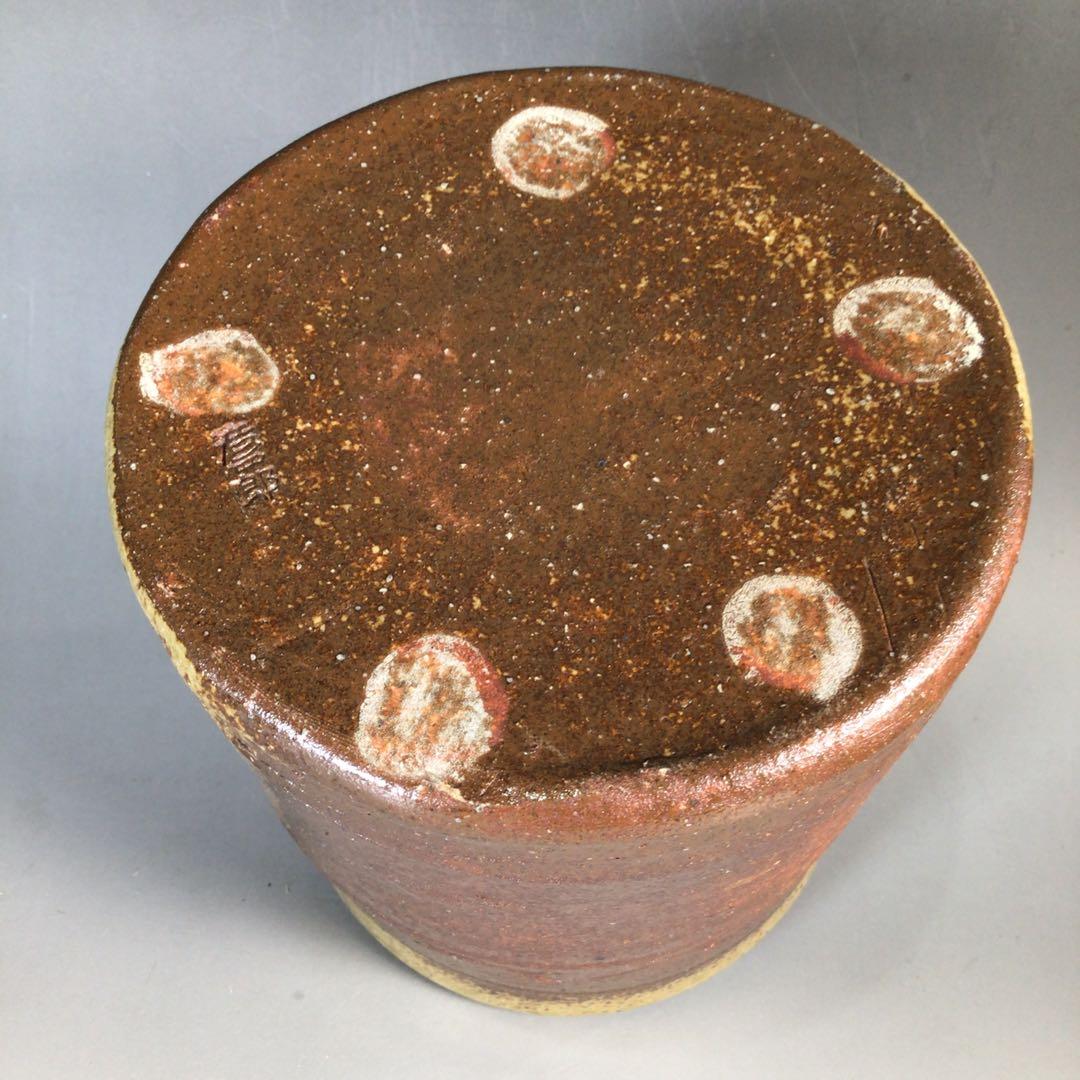 Ｎ６９３　水指　『温品焼』『康寿窯　本多康彦造』『一重口水指』　共箱　茶道具