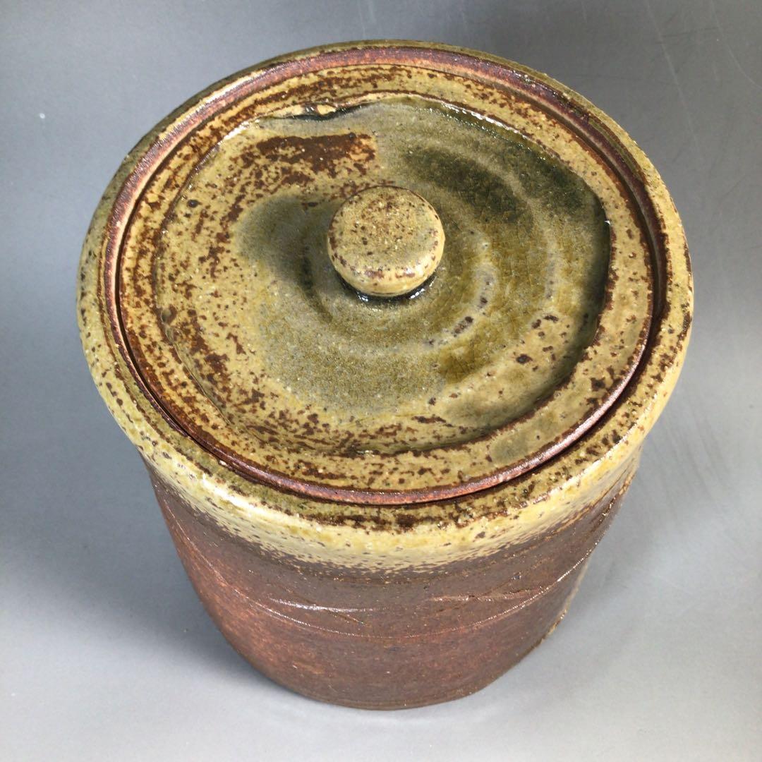 Ｎ６９３　水指　『温品焼』『康寿窯　本多康彦造』『一重口水指』　共箱　茶道具