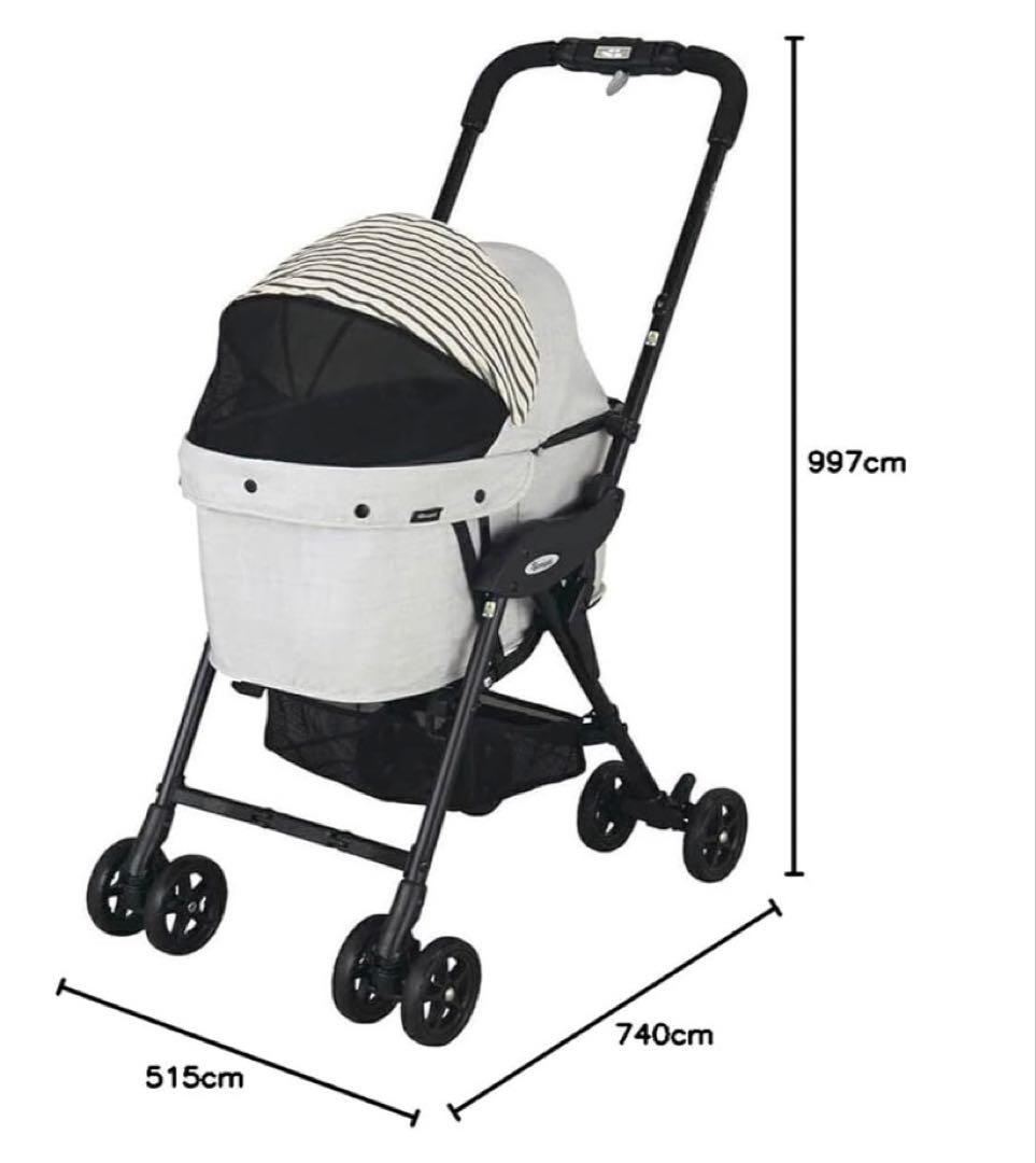 コムペット　ミリミリライト 犬用ペットカート アッシュホワイト 備品付き