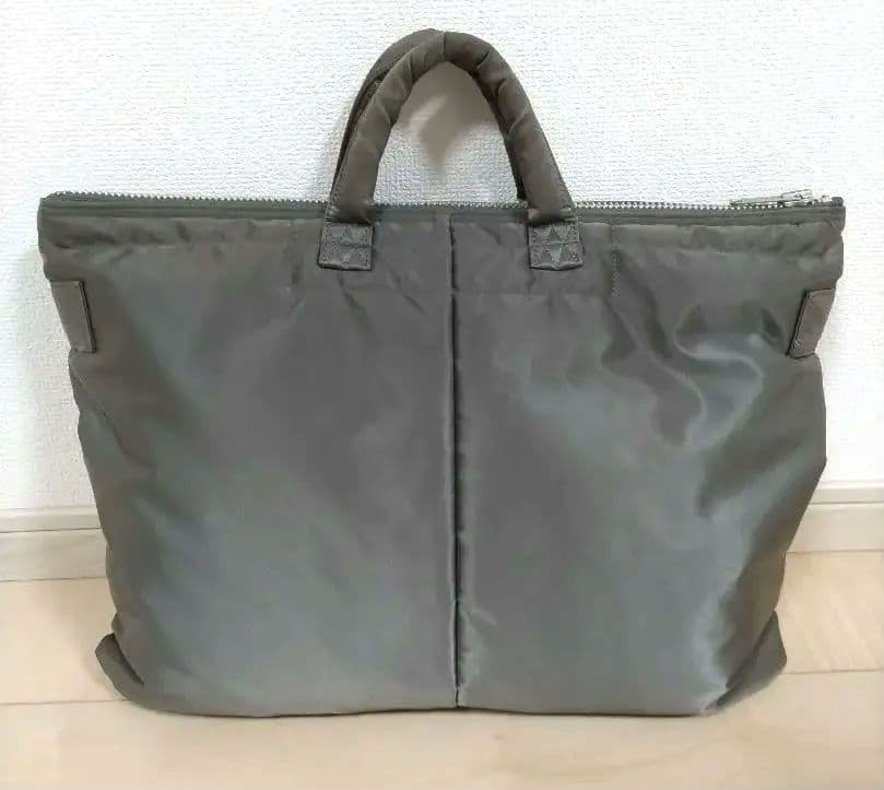 J*3様 美品【ポーター】タンカー★ブリーフケース☆シルバー グレー ナイロンバ