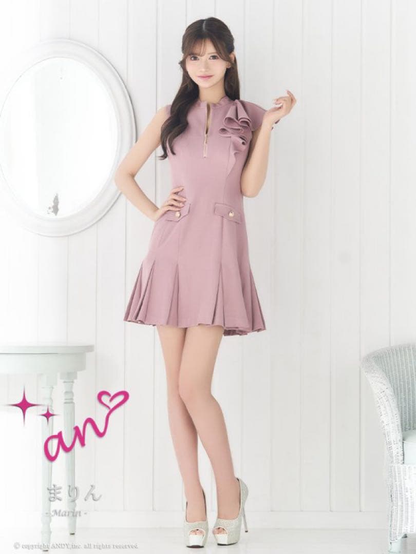 an ピンク フリルドレス S