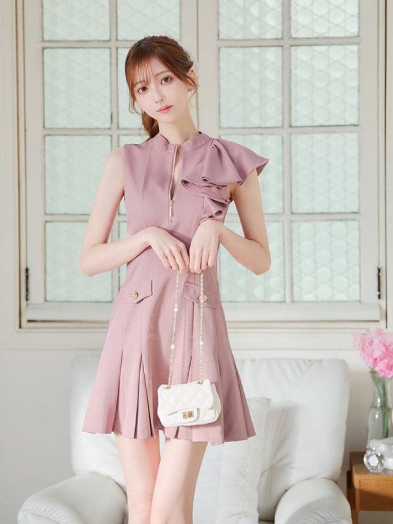 an ピンク フリルドレス S