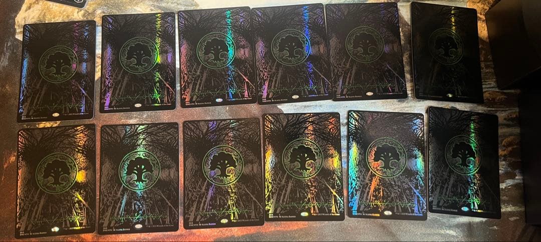 mtg オイルスリック土地　各種11枚セット＋おまけ3枚