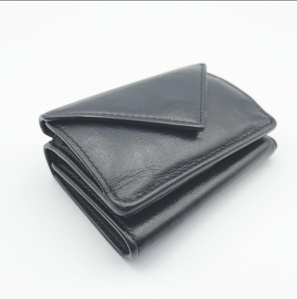 【BALENCIAGA（バレンシアガ）】ミニウォレット 三つ折り財布 黒