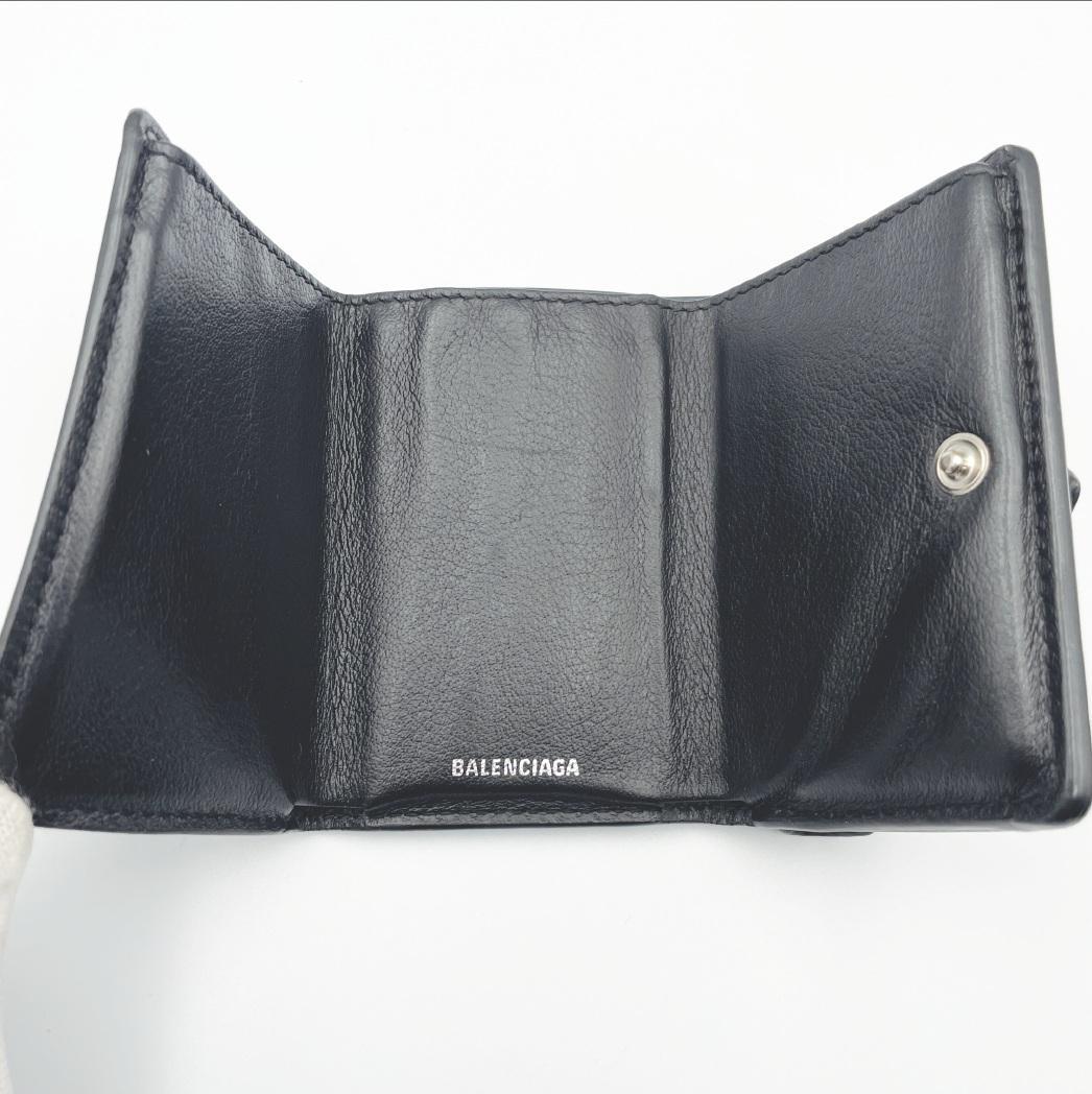 【BALENCIAGA（バレンシアガ）】ミニウォレット 三つ折り財布 黒