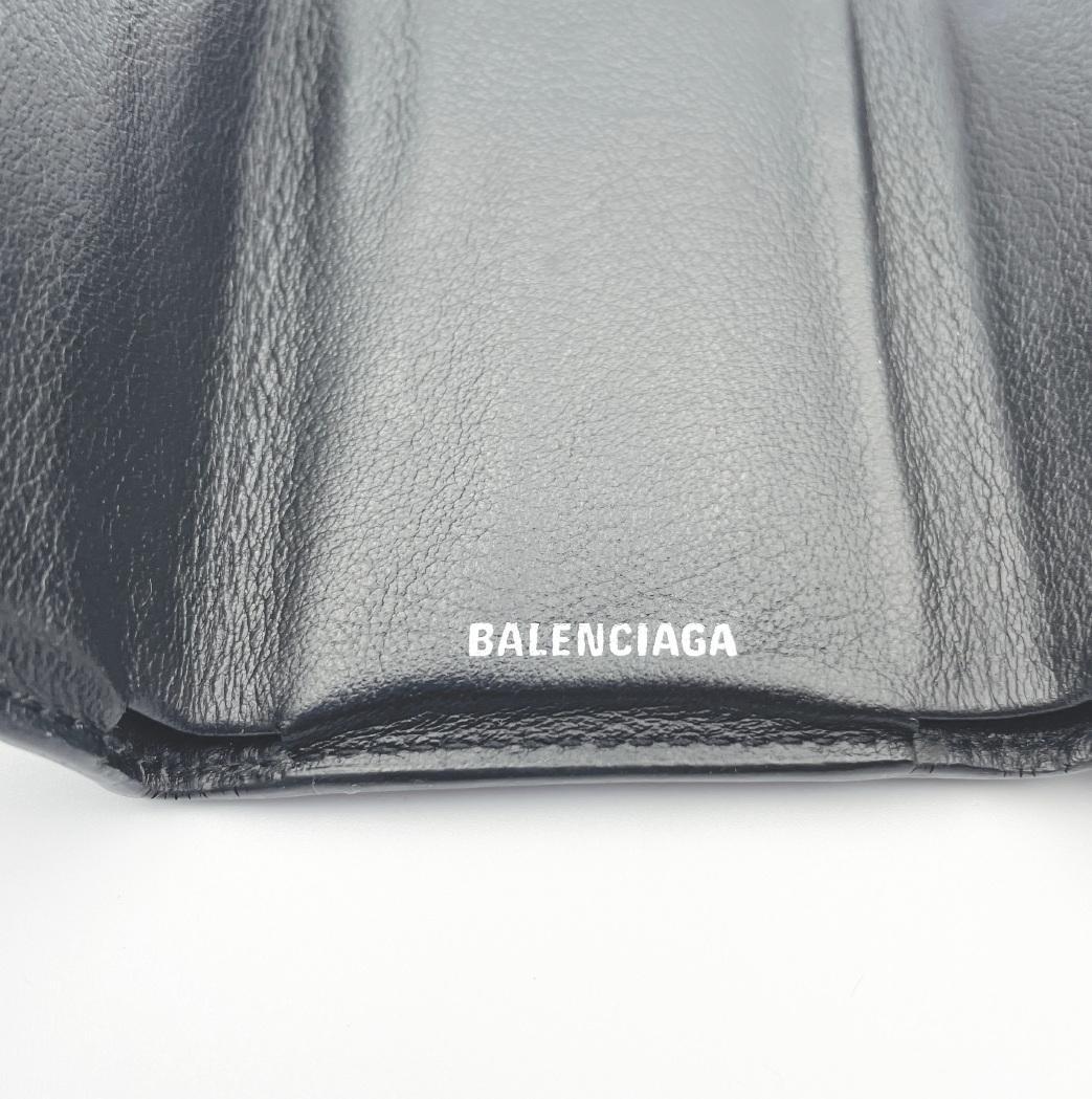 【BALENCIAGA（バレンシアガ）】ミニウォレット 三つ折り財布 黒