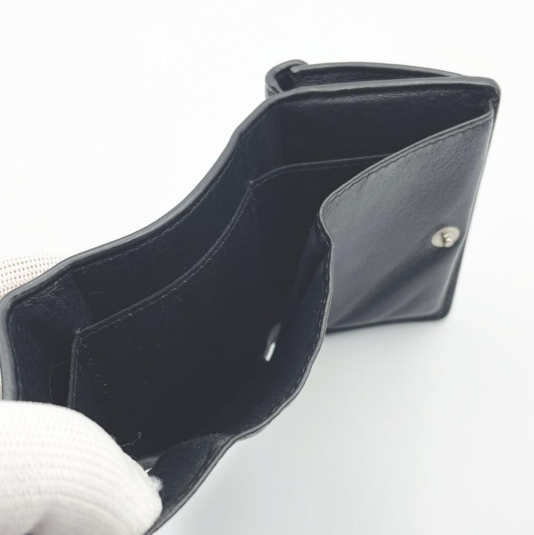 【BALENCIAGA（バレンシアガ）】ミニウォレット 三つ折り財布 黒