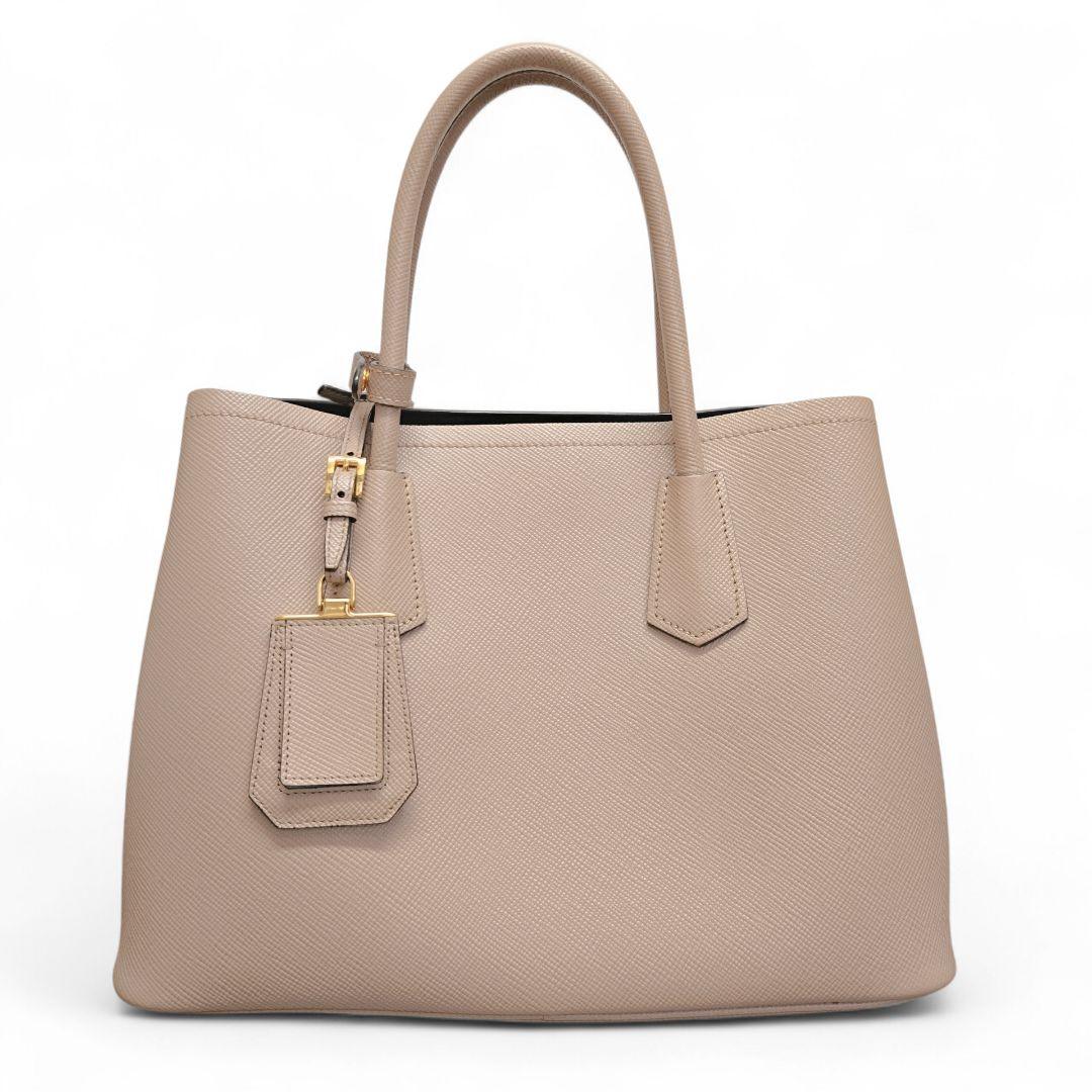 極美品✨プラダ サフィアーノキュイール ハンドバッグ ベージュ 1BG887