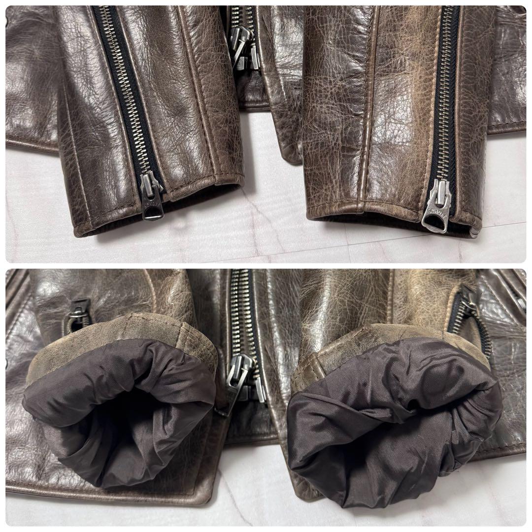 Schott カウハイド シングルレザーライダース ブラウン Mサイズ USA