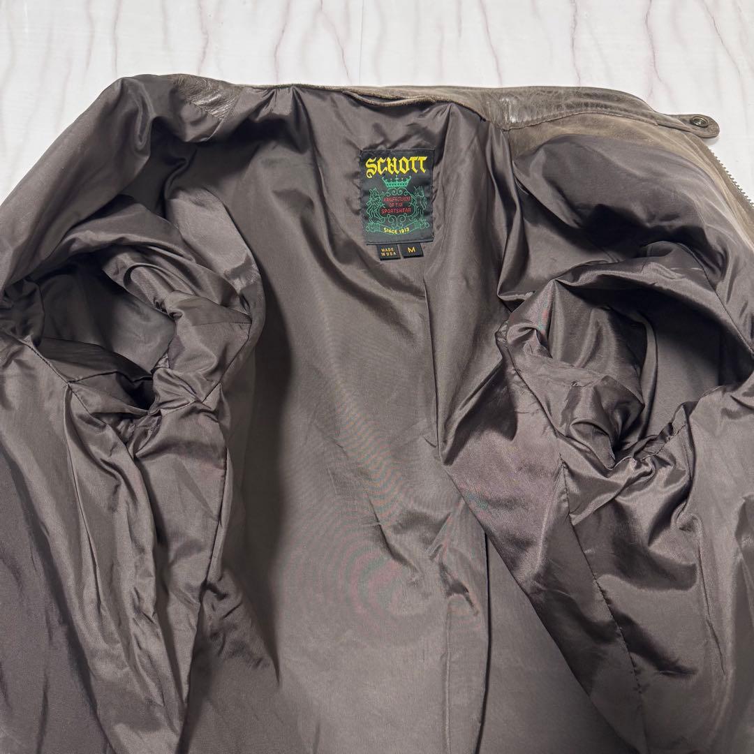 Schott カウハイド シングルレザーライダース ブラウン Mサイズ USA