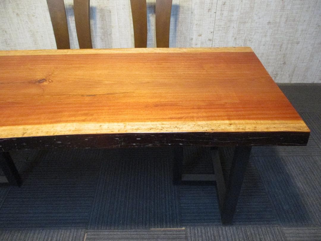 # 1308■　ブビンガ　テーブル　ダイニング　座卓　一枚板　天板