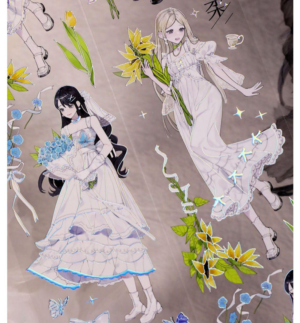 J353＃皎皎(镭射银)差只小恐龙切り売り海外人物マステ女の子