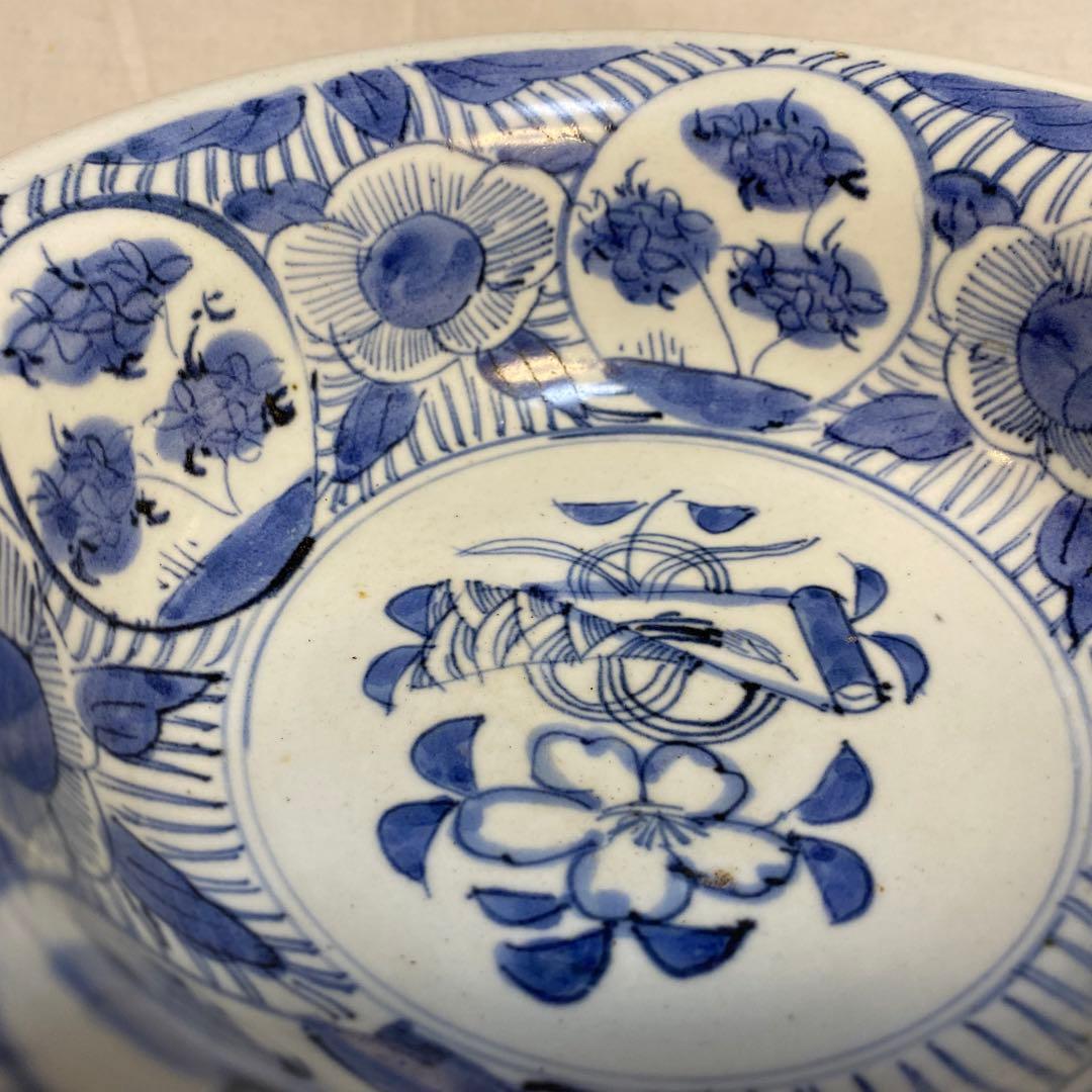 伊万里　古伊万里　鉢　染付　花の図　唐草