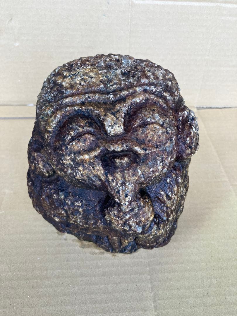 国産　御影石製　宝珠大黒天　石彫　置物