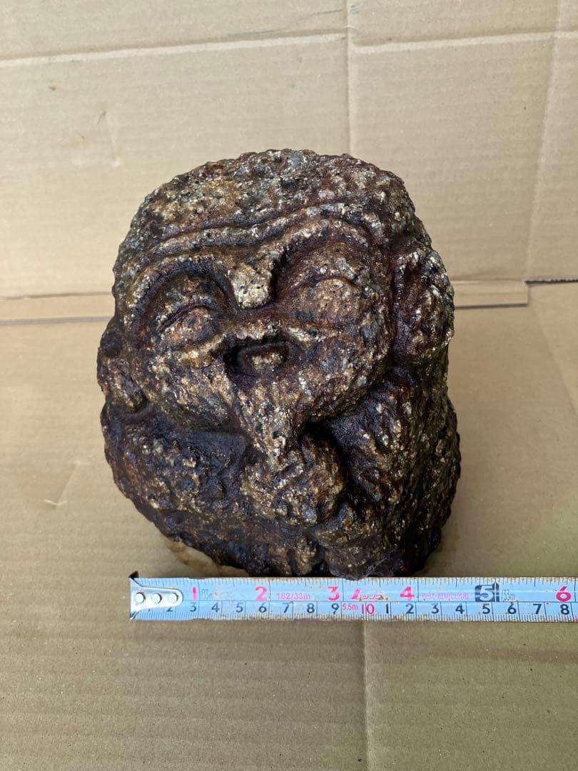 国産　御影石製　宝珠大黒天　石彫　置物