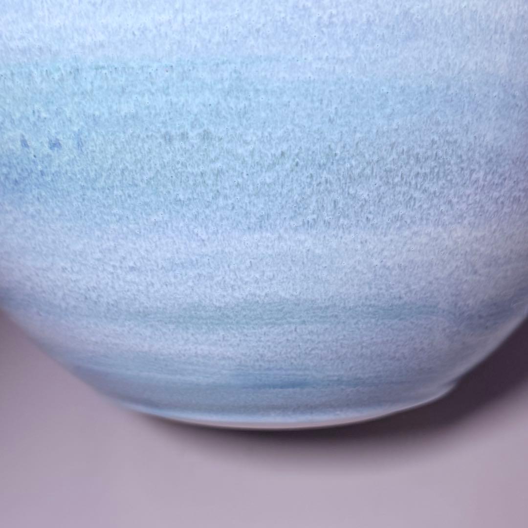 陶芸凌山　松尾重利　銘　「雲海」　花生　大作　上位作　共箱　日展作家　高さ27㎝