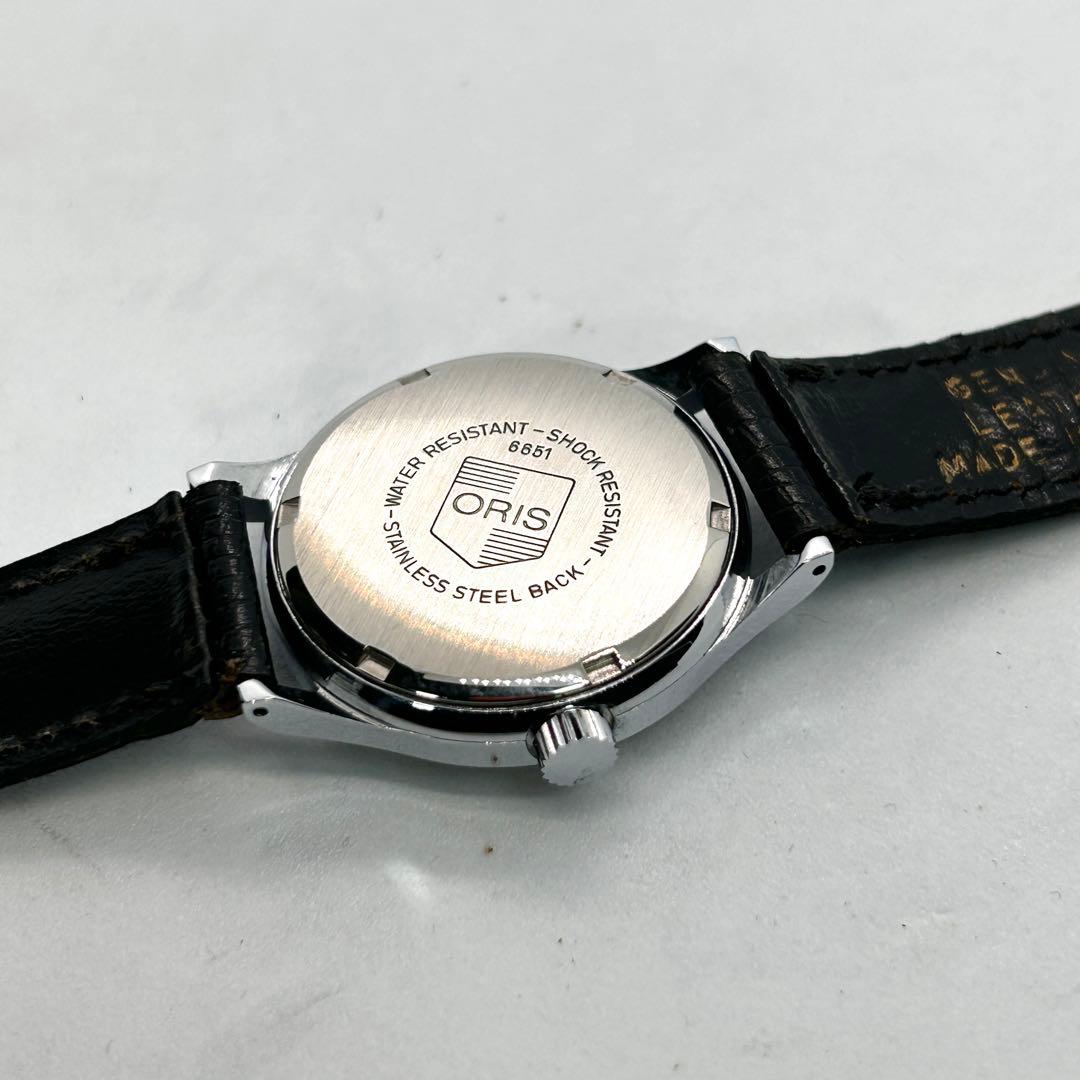 稼働品 ORIS ポインターデイト 手巻き 6851 スモセコ 腕時計 シルバー
