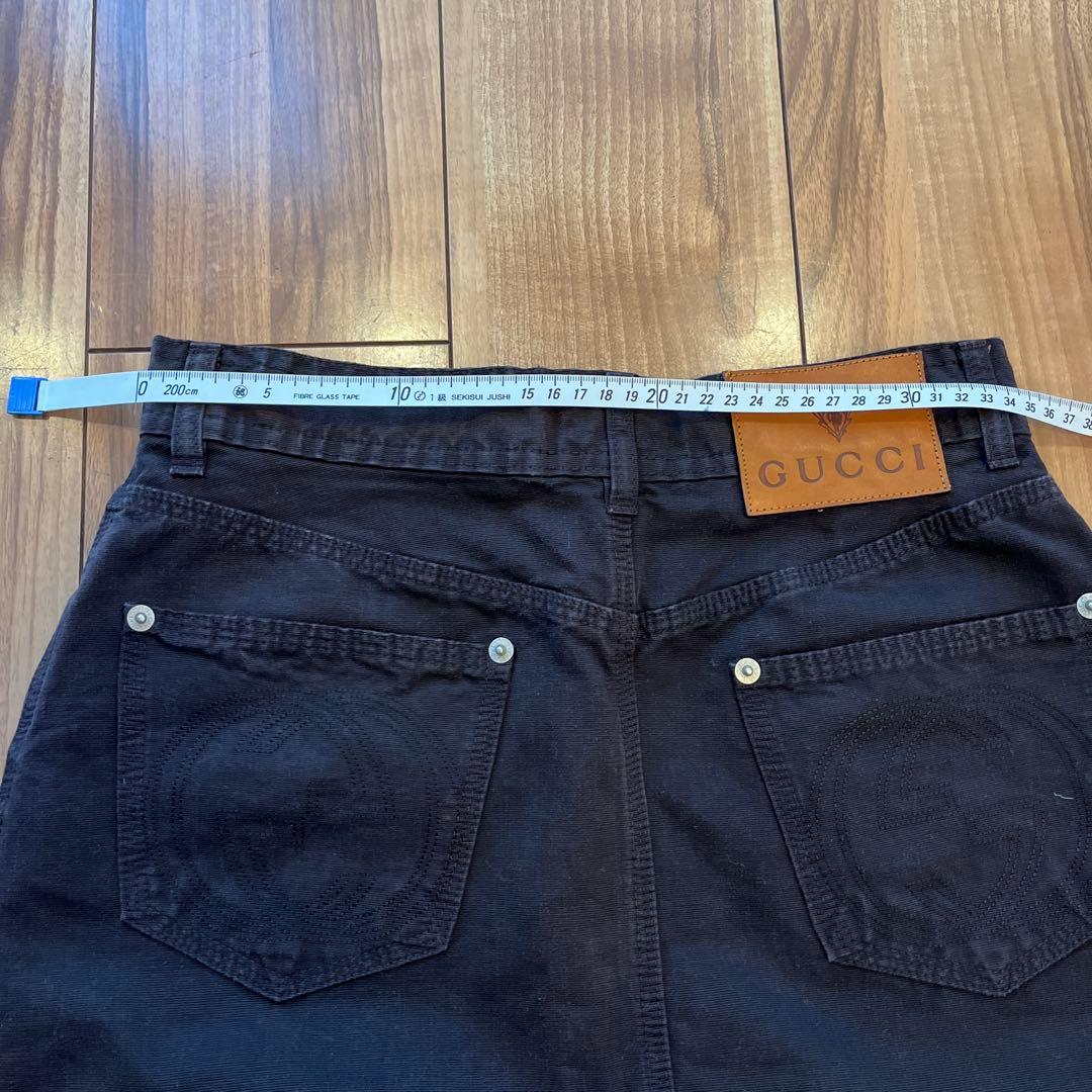 【メル48978】GUCCI ブラックデニム タイトスカート