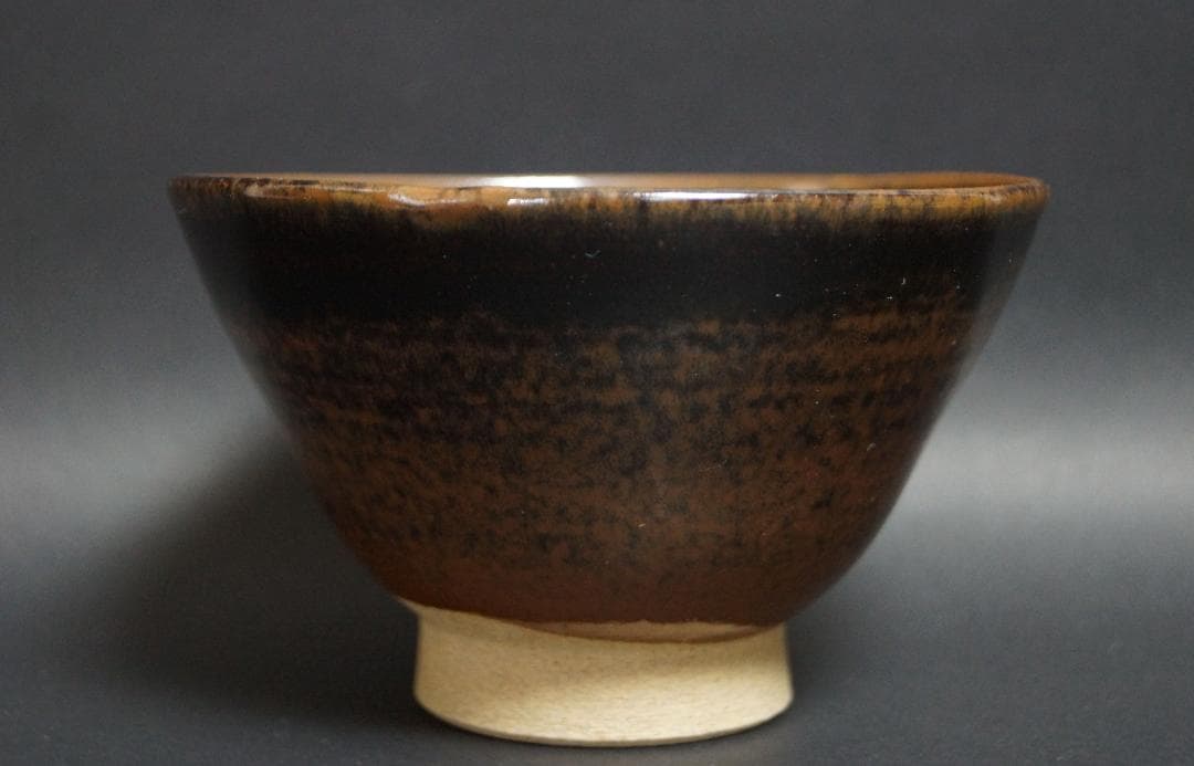 茶道具 膳所焼 淡海ぜぜ 茶碗 流れ釉抹茶碗 遠州七窯 共箱★美品★