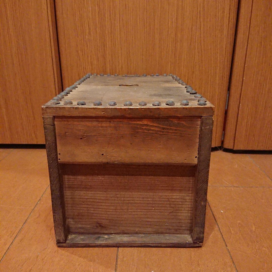 稀少 明治期 欅 銭函 木製 鉄鋲 金庫 古民具 古道具 時代物 アンティーク