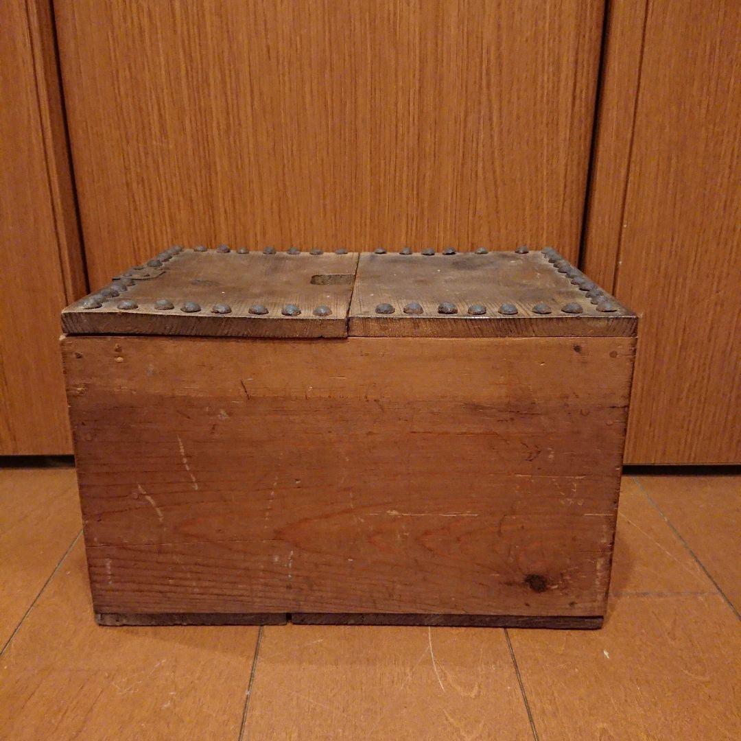 稀少 明治期 欅 銭函 木製 鉄鋲 金庫 古民具 古道具 時代物 アンティーク