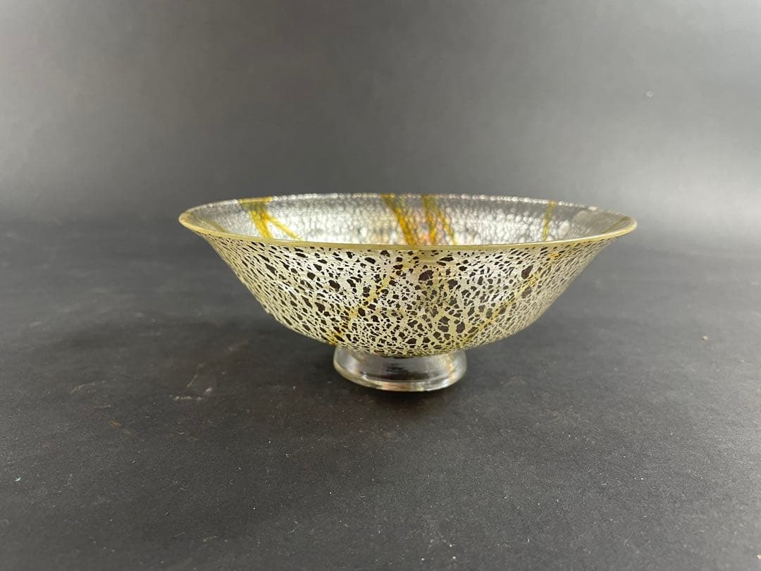 20 最終値下げ　義山 涼風 水崎長寿 ガラス 茶碗 平茶碗 共箱