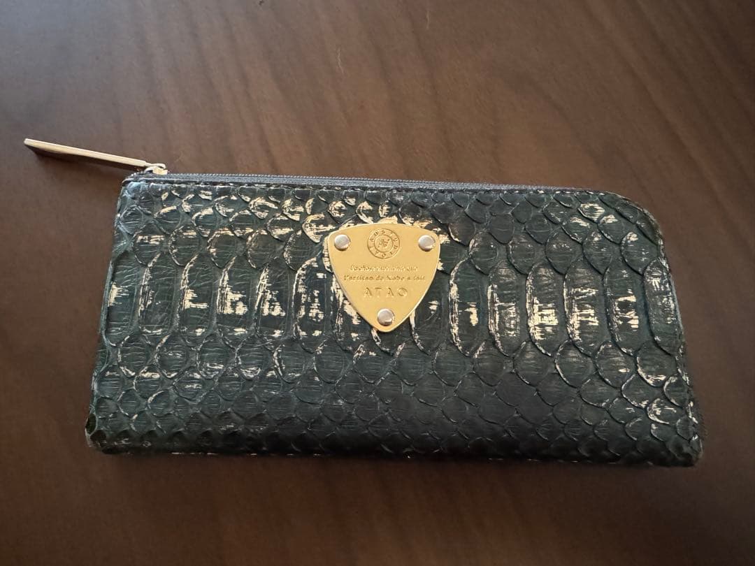ATAO アタオ パイソン“HAKU“(箔)長財布 L字 ラウンドファスナー