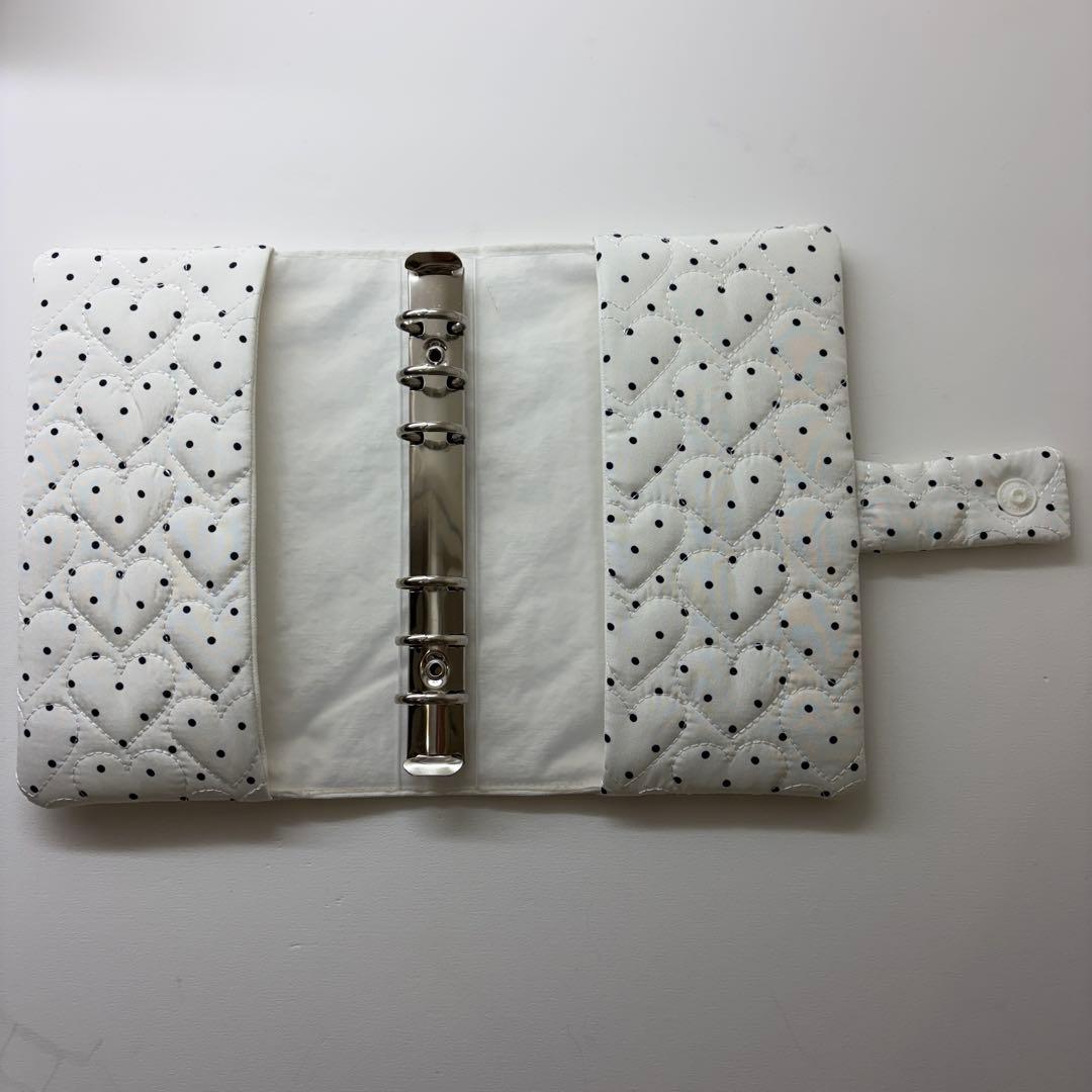 【再入荷】バインダーカバー　ハートドット　A6 ティーコースター付　韓国　貯金