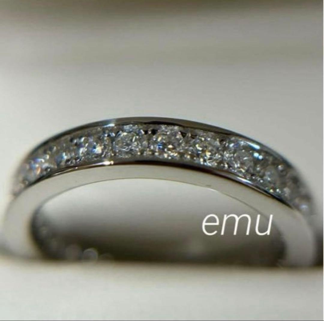 最高級モアサナイト / フルエタニティリング / レール留め