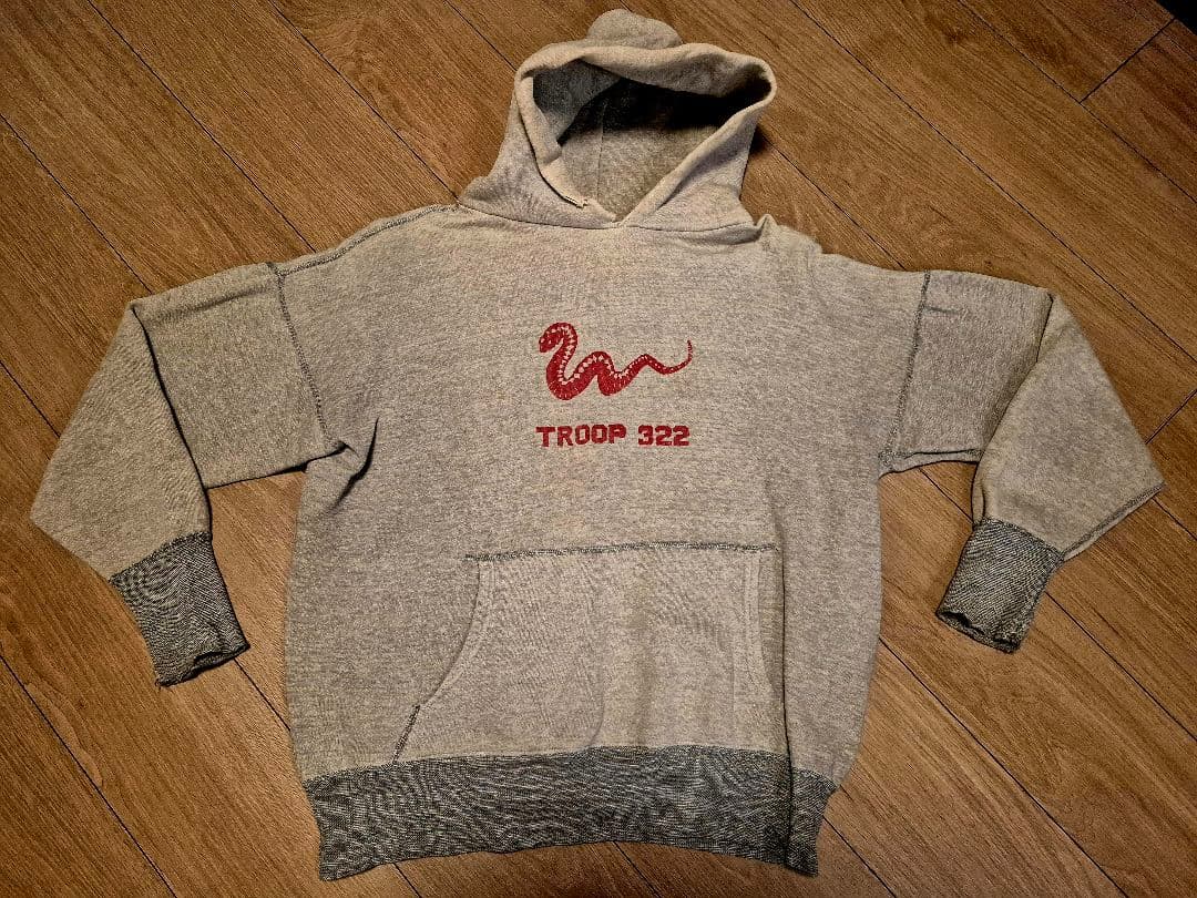 ヴィンテージ　ツートーン　スウェットパーカー　 染込プリント　60s 70s