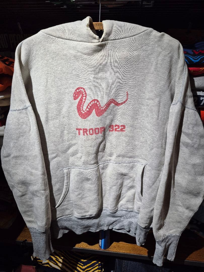 ヴィンテージ　ツートーン　スウェットパーカー　 染込プリント　60s 70s